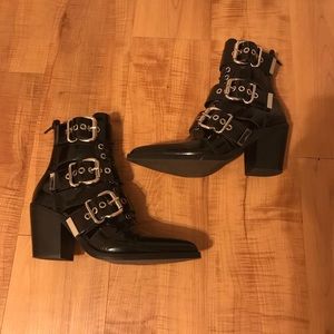 Jeffery Campbell Cutout Patent Leather Booties